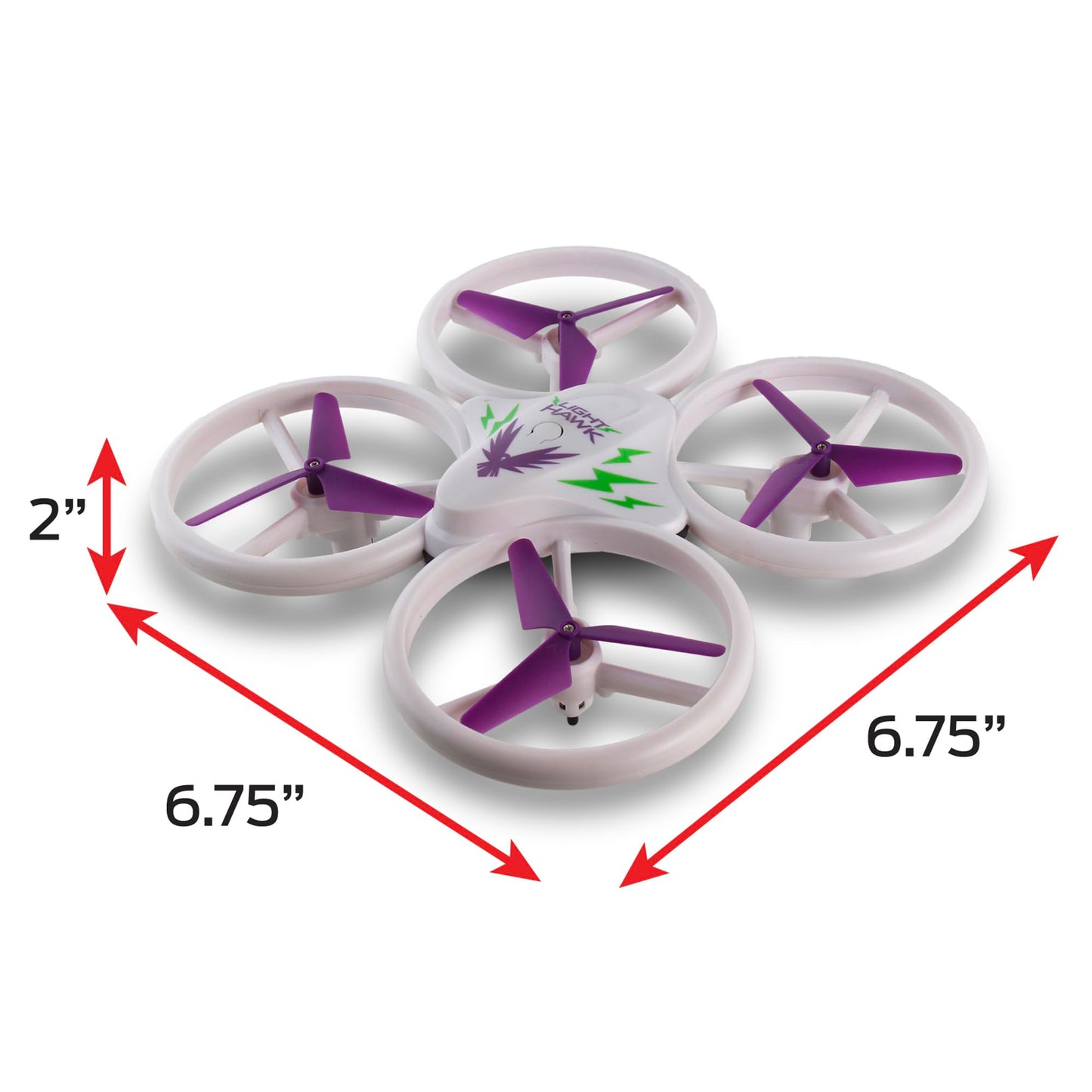 NKOK Fight Machines: 2.4GHz LightHawk Quadcopter - RC Drone, Features Altitude Hold Stunts, Obstacle Avoidance, LED Light Show Effects, Kids Ages 8+