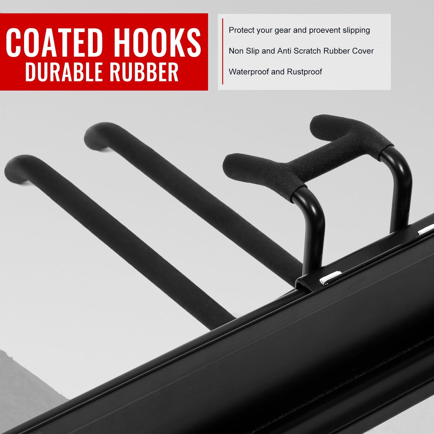 Aking Ace Garage Tool Organizer Wall Mount - Garden Tool Organizer Heavy Duty 48" Storage Rack with 6 Adjustable Hooks, Holds 350lbs, Yard Tool Hanger for Shed Organization