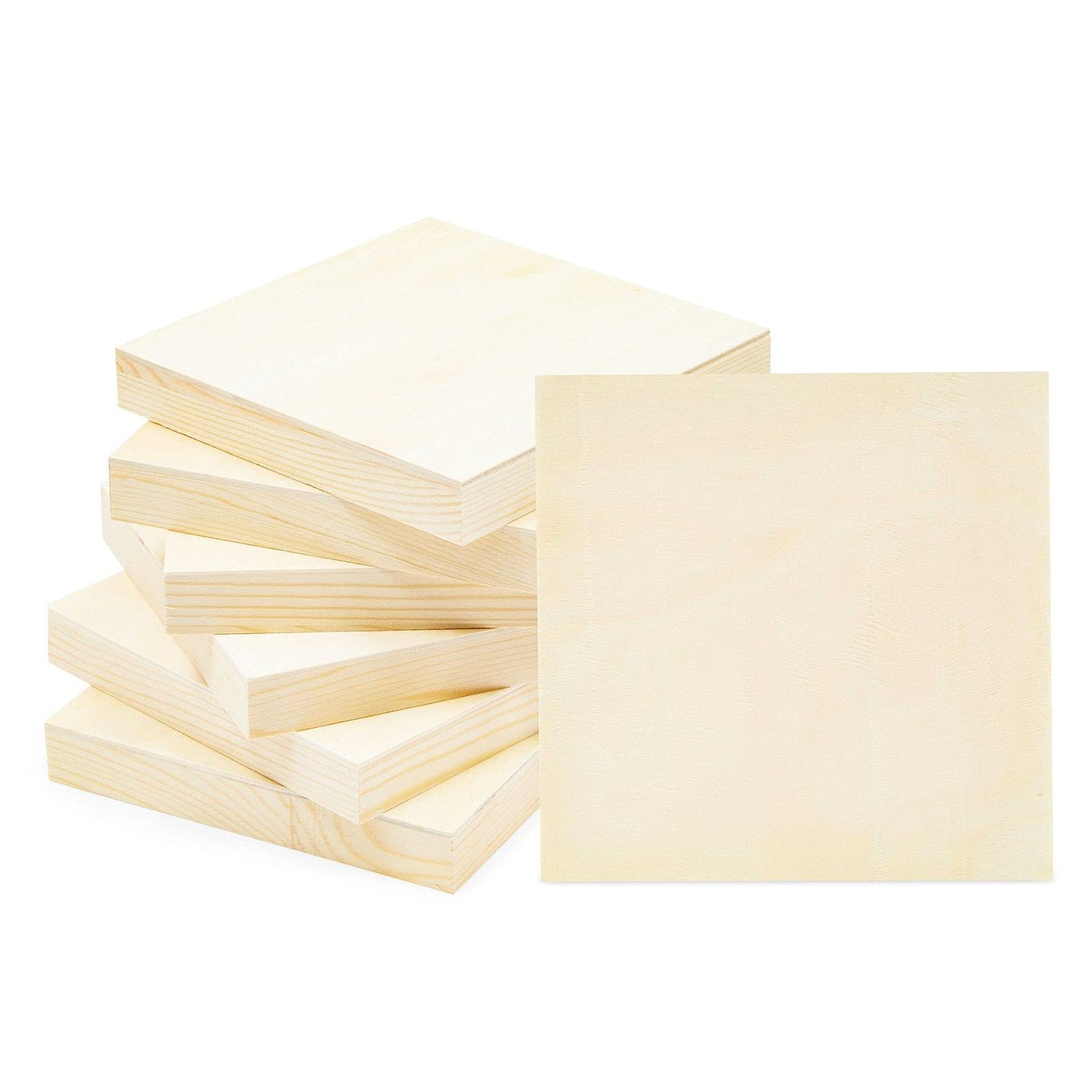 Bright Creations Wood Panels for Painting - 6 Pack, 6x6 in - Unfinished Square Wood Panels for Art & Craft Supplies - Smooth Pine Cradle Canvas Boards