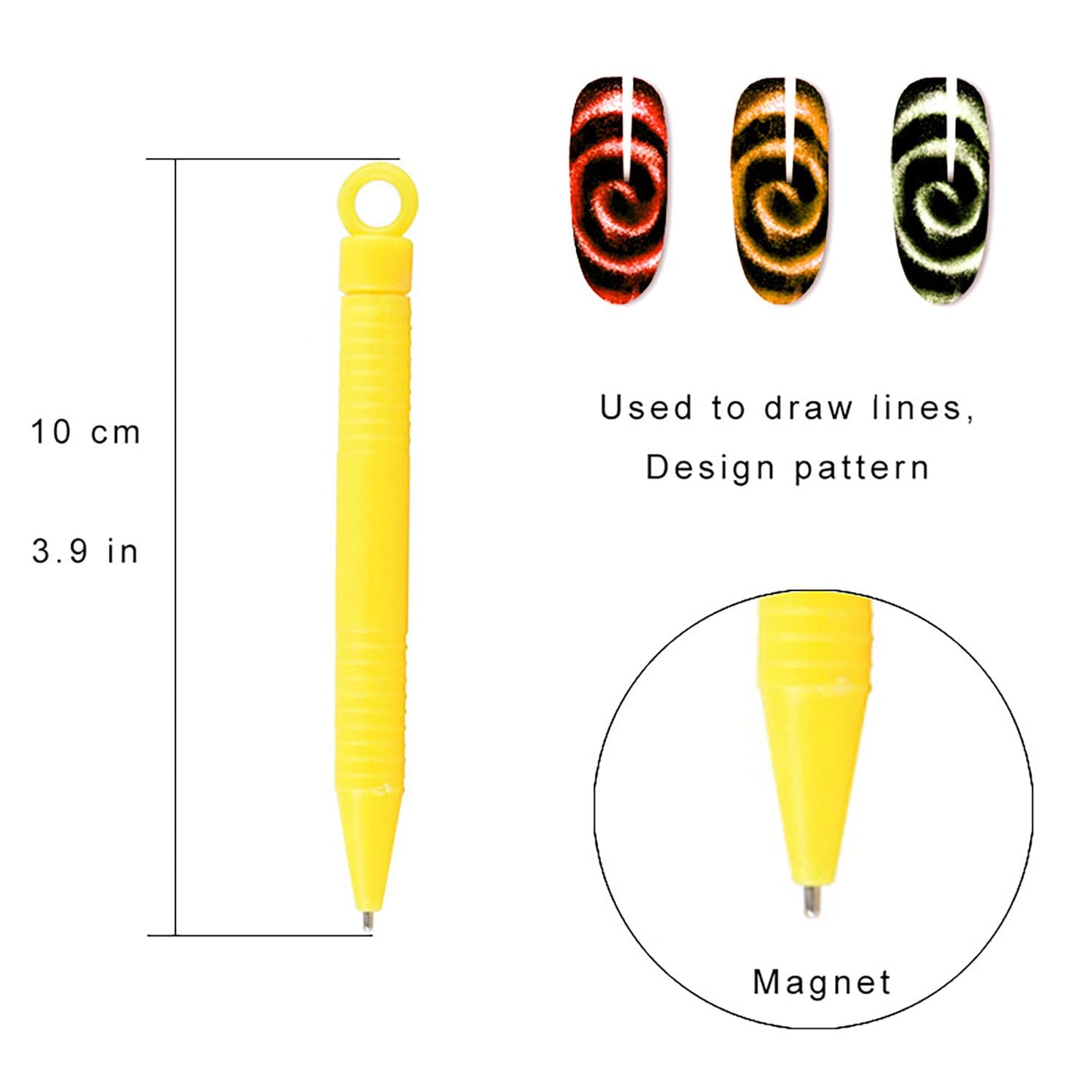 SILPECWEE 11Pcs Nail Magnet Cat Eye Magnet for Nails Magnetic Gel Polish Nail Polish Magnet Wand Nail Sticks Nail Design Tools Nail Art Accessories for DIY& Salon