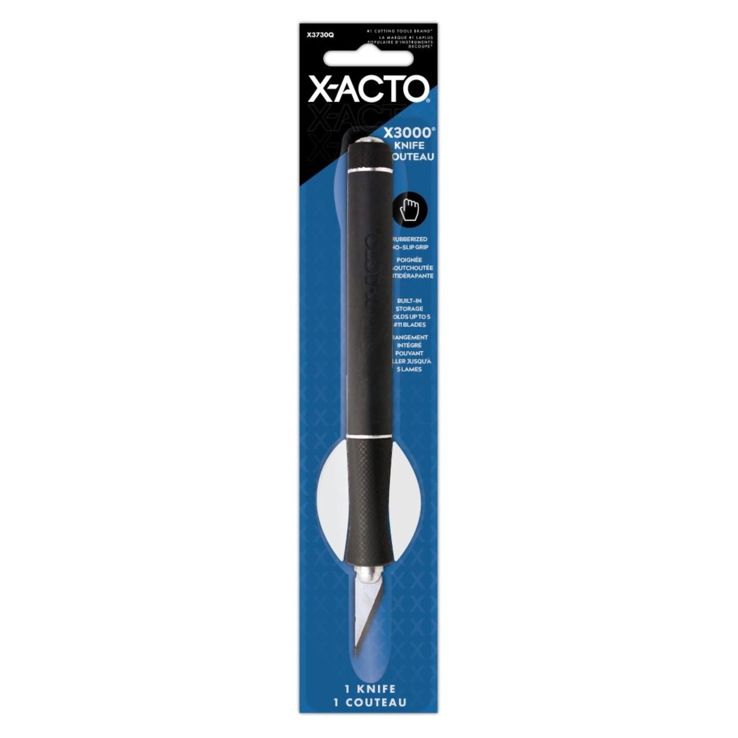 X-ACTO Rubber-Barrel Hobby Knife, X3000 Knife, Includes Three #11 Blades - Textured Grip, Makes Precise Cuts