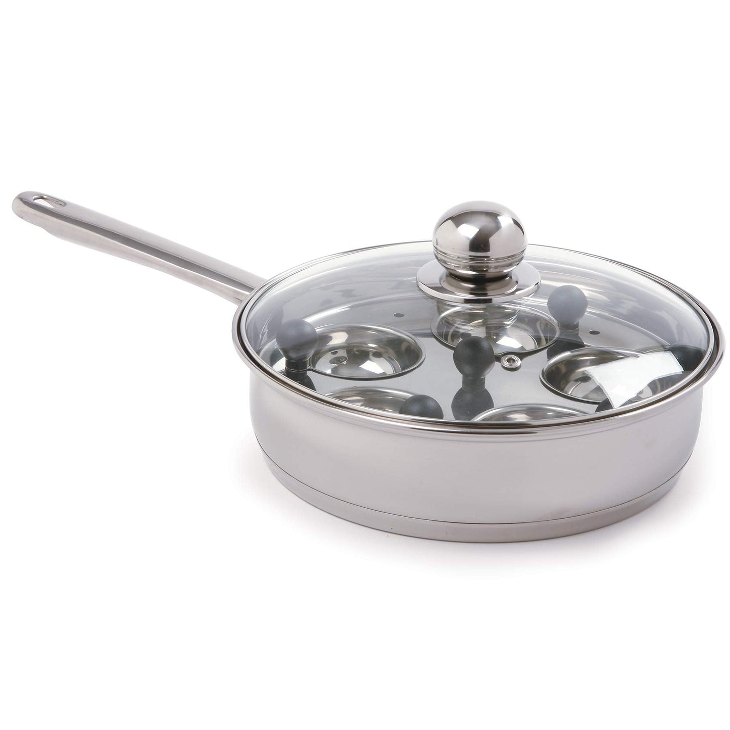 Norpro Stainless Steel Egg Poacher/Skillet Set, 10", Silver, 1 Liters