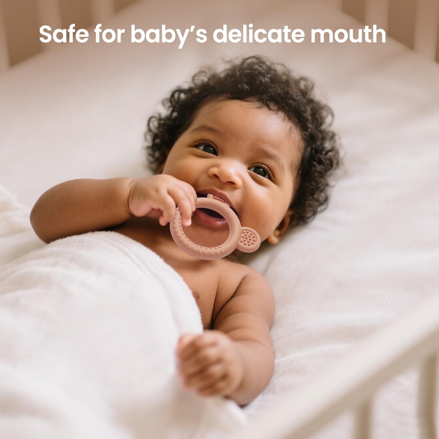 Eascrozn Baby Teething Toys 3-6 Months, Teethers for Babies 6-12 Months, Silicone Teething Ring Toys Easy to Grasp, Teething Relief for Baby Infant Toys, BPA Free