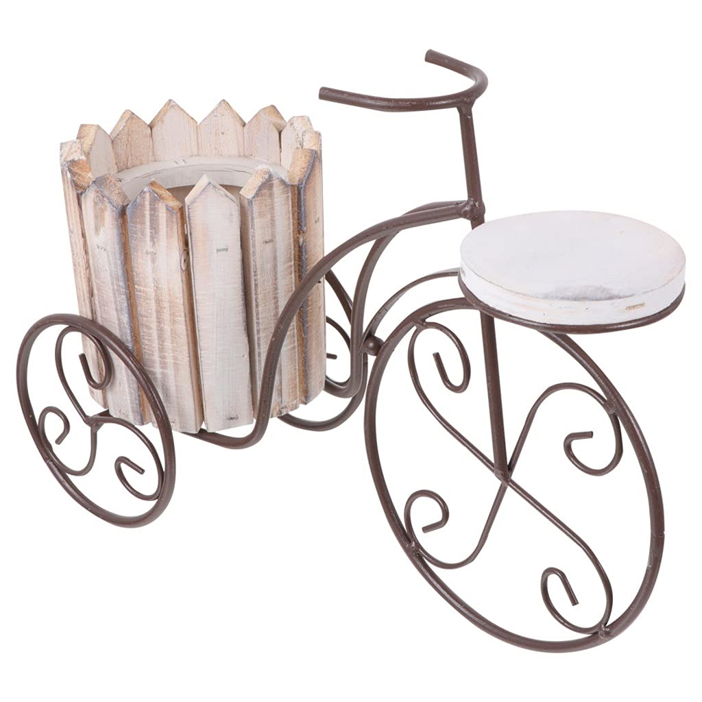 GHJUMKFDF Flower standWrought Iron Plant Stand Rustic Style Flower Pot Cart Holder Flower Basket