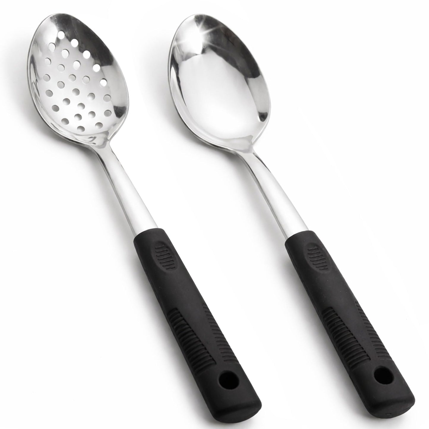 Stainless Steel Serving spoons set with Slotted Spoon.Serving Spoon and Perforated Spoon, kitchen cooking serving utensils set cooking spoon