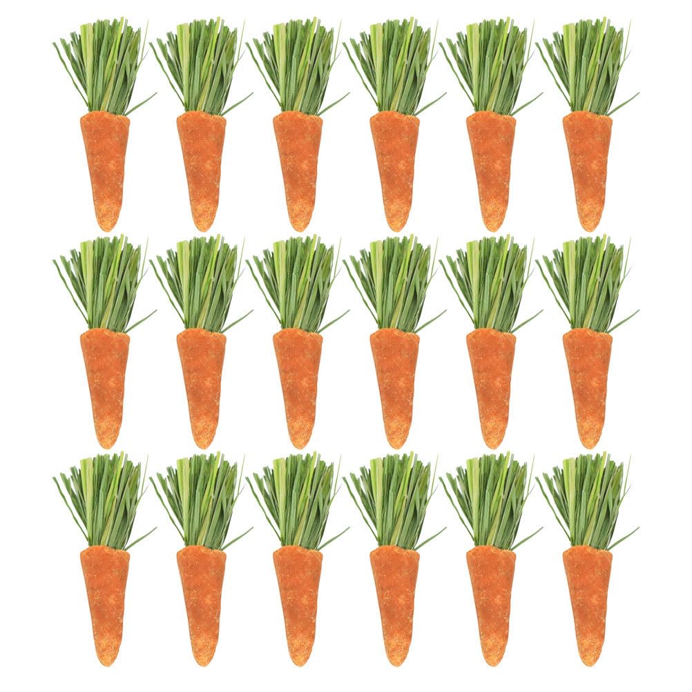 GANAZONO Rabbit Chew Carrots Small Animals Teething Sticks Hamster Chewing Toys Natural Dental Care Chew Pet Toys 2.55X0.59X0.59 Inches 18 Pack