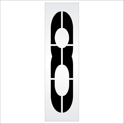 Pavement Stencils - 72 inch Single Number Stencil - 8-72" x 16" x 1/16" (63 mil) - Light-Duty