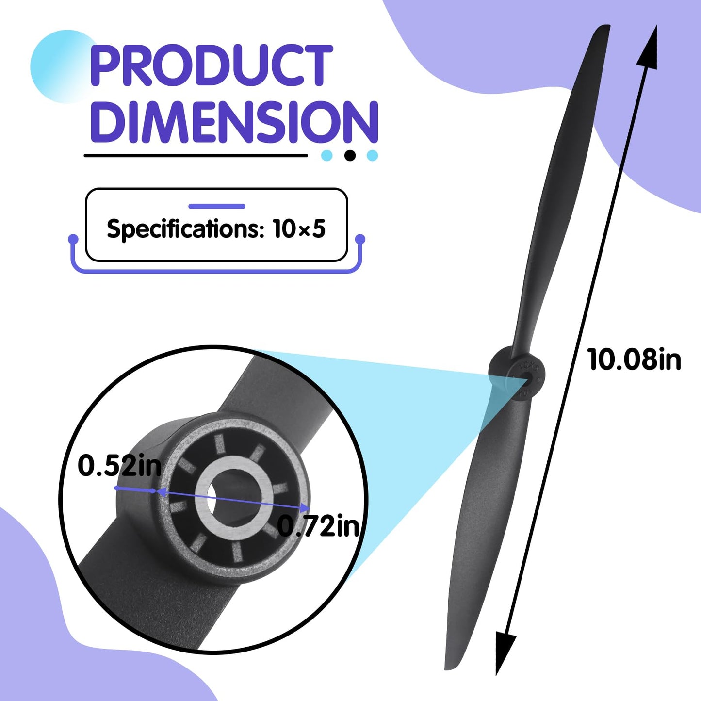 4 Pcs 2-Blade RC Propeller Compatible with FMS 1200mm Super EZ 1220mm Ranger FMSPROP022, 10x5 Prop