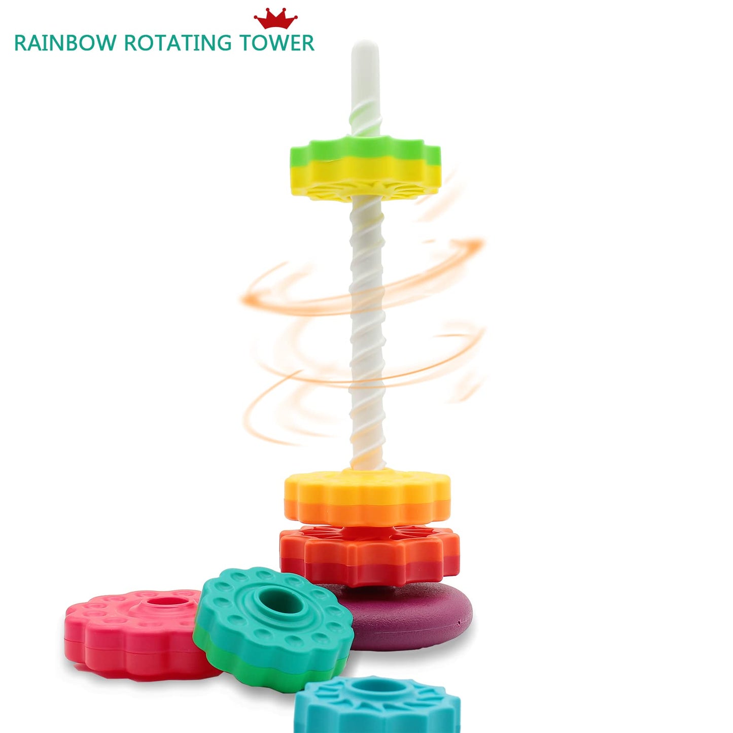 LBAIBB (1 PCS Spinning Stacking Toys,Spin Toy ABS Plastic and Color Rainbow Design,Focus on Children Educational and Interactive Learning's Stack Toys, Suitable for Gifts for Boys and Girls