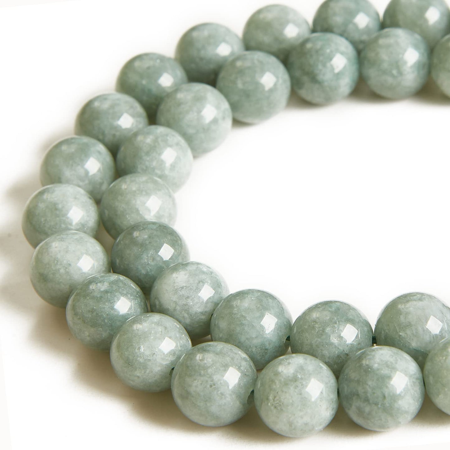 45pcs 8mm Natural Burmese Jade Beads Gemstone Beads Round Loose Beads for Jewelry Making