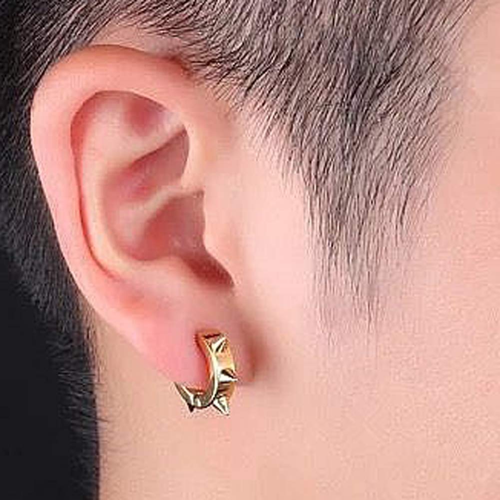 Xusamss Punk Jewelry Stainless Steel Spike Rivet Ear Clip Earrings