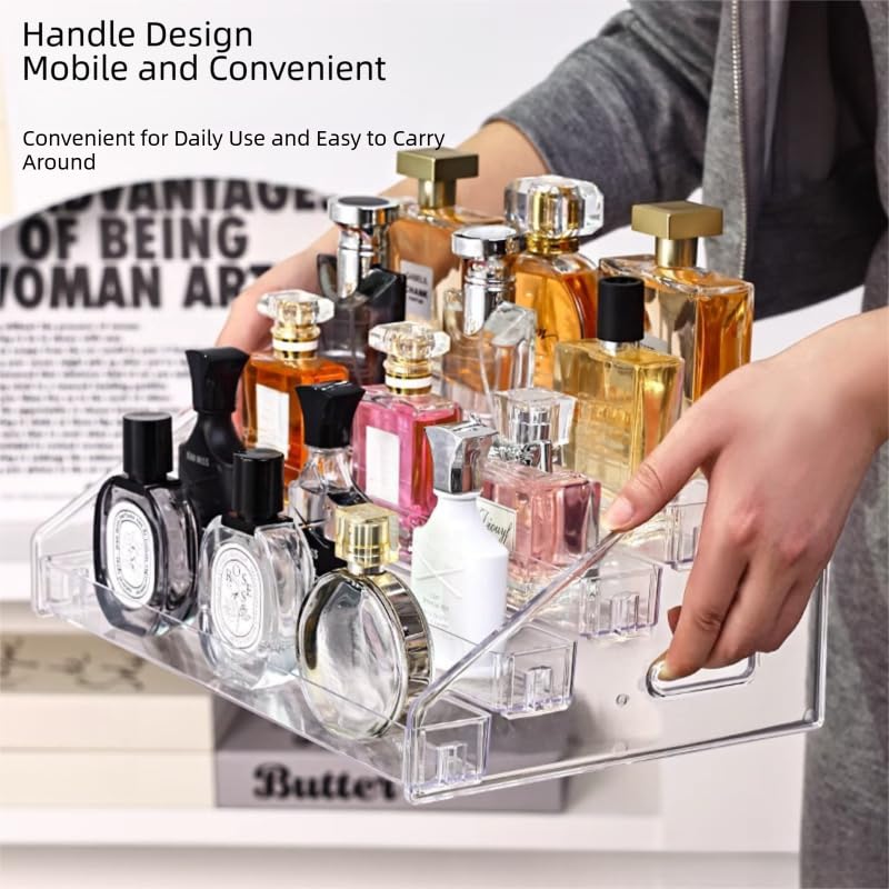Acrylic 5 Tiers Riser Display Stand Cosmetic Organizer Nail Polish Perfume Makeup Clear Display Case Shelf