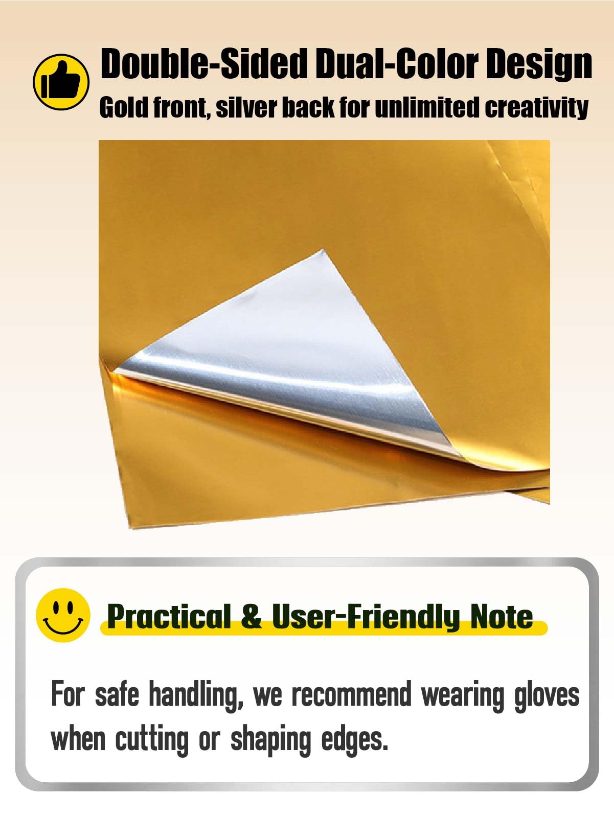 100 Sheets Extra Thick Gold Metal Embossing Foil Sheets for Crafts - 0.07mm/2.76mil Thickness 6x6 inch Aluminum Foil Paper for Embossing Art, Heavy Duty Craft tinfoil Sheets for DIY Foil Crafts