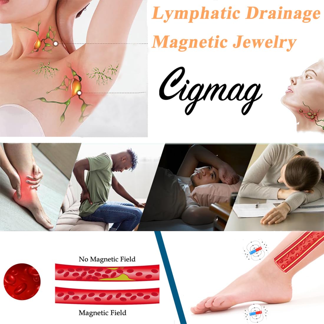Cigmag Copper Anklet for Women Ultra Magnets - Magnetic Ankle 99% Pure Copper Adjustable - with Sizing Tool and Present Box