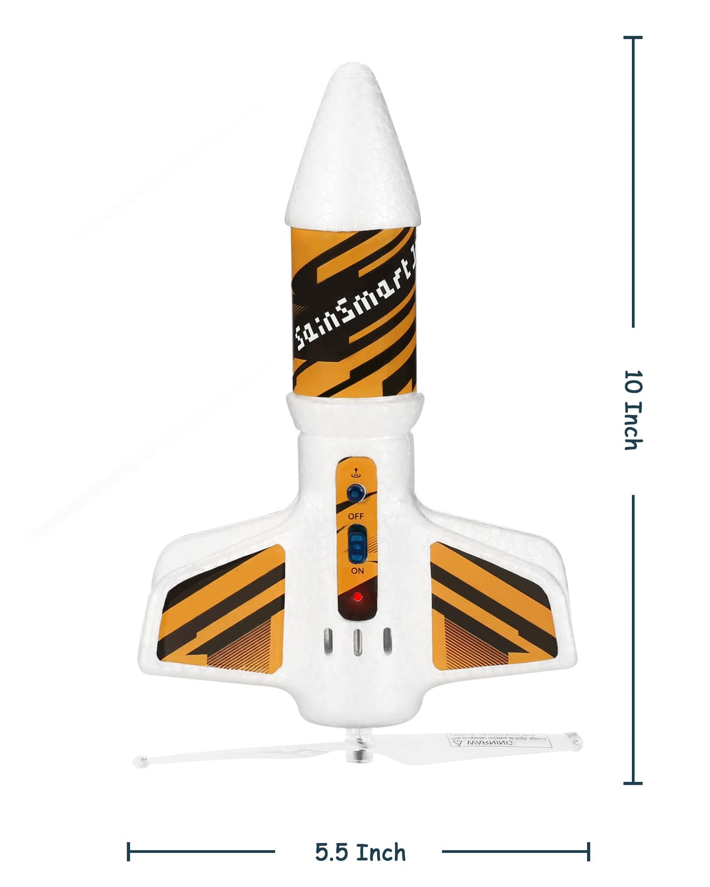 SainSmart Jr. Rocket Launcher for Kids - Motorized Air Rocket Launch up to 200 ft, Safely Land with Parachute, Self-Launching Outdoor Toy, White