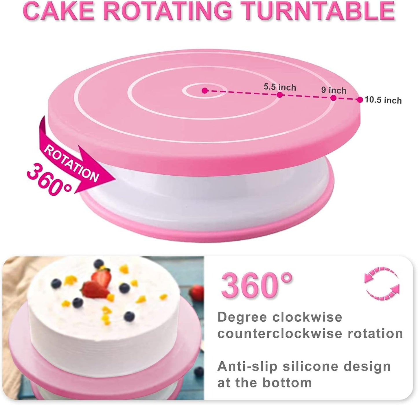 Cake Decorating Kit,Piping Bags and Tips Set,Cake Decorating Supplies,Frosting Piping Kit,Cake Baking Supplies for Beginners (320PS)