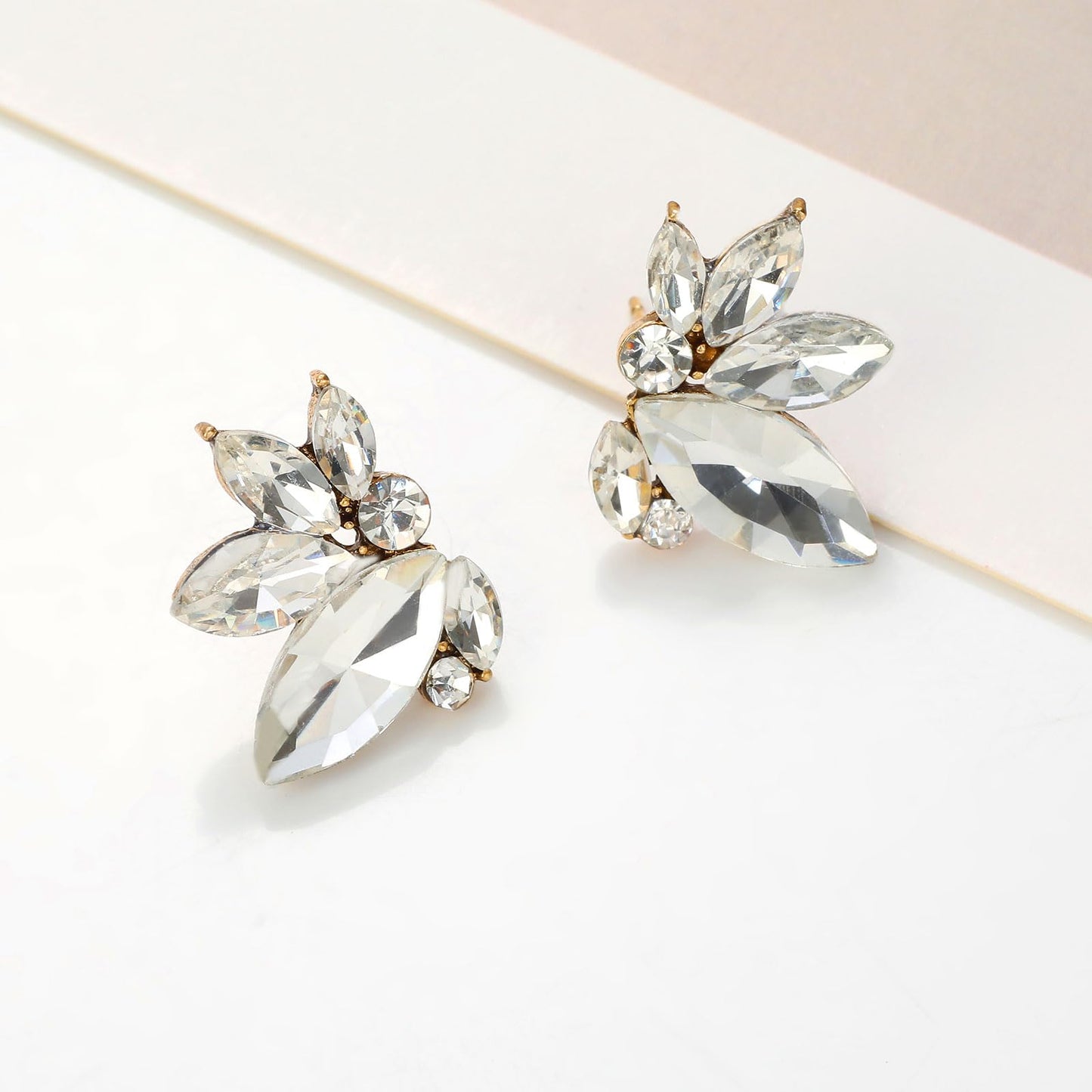 Rhinestone Drop Earring Sparkly Wedding Earrings for Women Prom Party Faux Crystal Stud Earrings