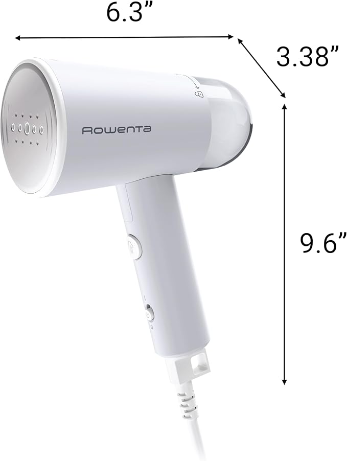 Rowenta, Steamer for Clothes, Travel Steam Handheld Steamer, 2.3 Oz Tank Capacity, Foldable, Easy Steam, 1100 Watts, Ironing, Gray Clothes Steamer, Vacation Essentials, Travel Must Have, DR1011