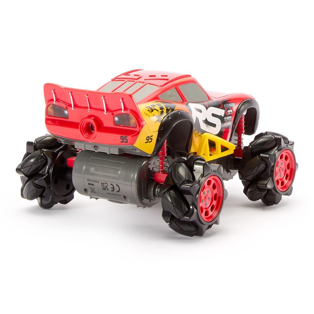 Disney Store Official Lightning McQueen Light-Up Remote Control Car - Lightning McQueen RC Car with Monster Truck Wheels, 2.4GHz Radio Controlled RC Toy with 360° Spin & Light-Up Smoke Effect