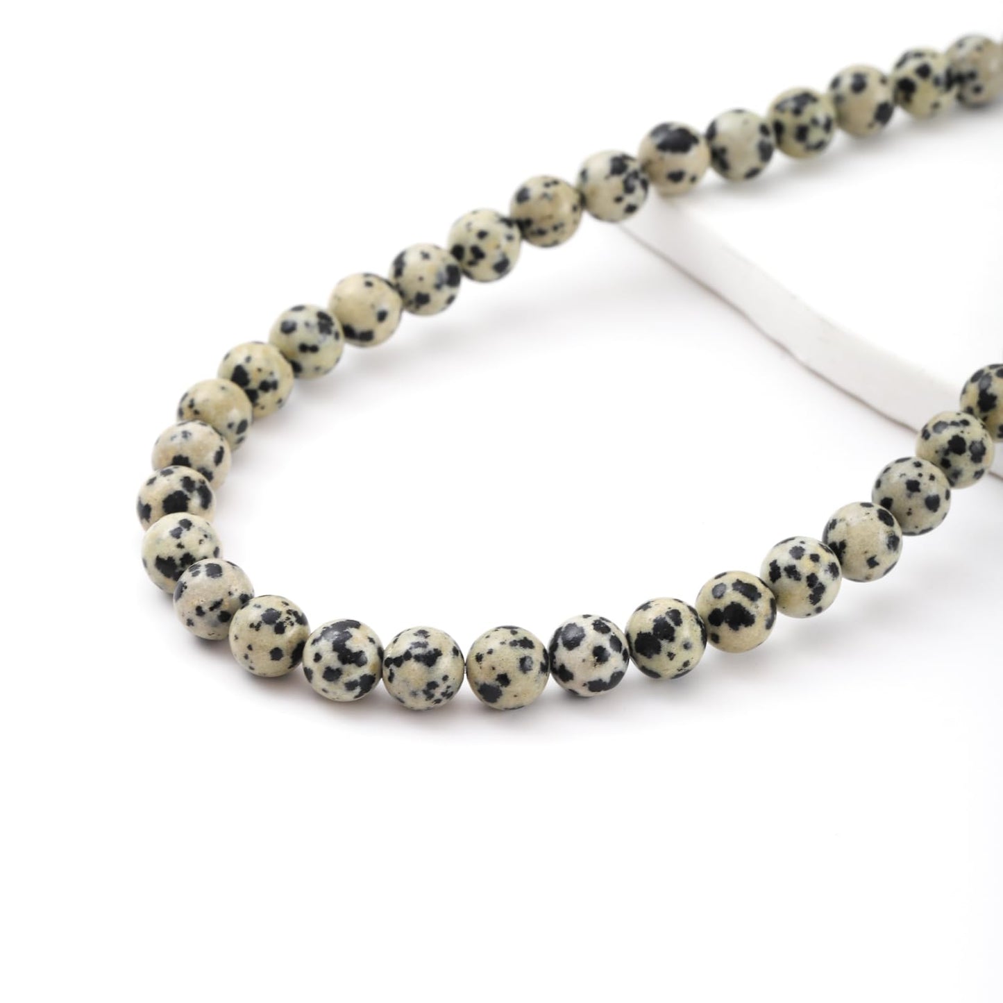 8mm 45pcs DIY Natural Dalmatian Stone Beads Round Healing Crystal Gemstone Loose Beads for Jewelry Making Handmade Bracelet Necklace
