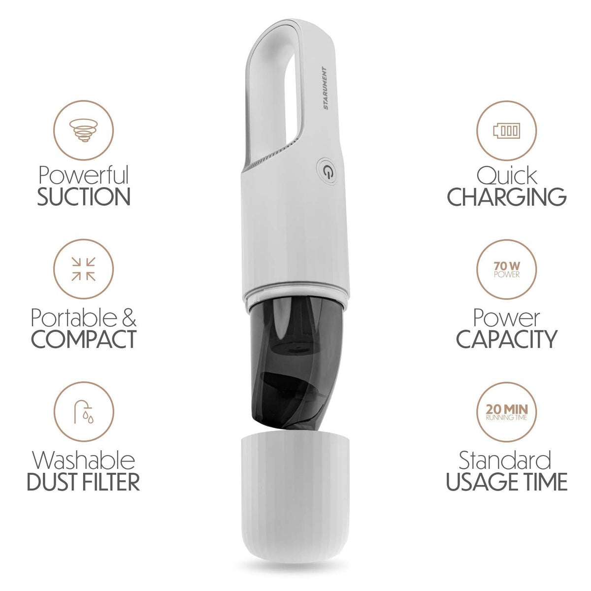 Portable Hand Vacuum Cleaner Handheld Cordless Cleaner for Dust Pet Hair Dirt