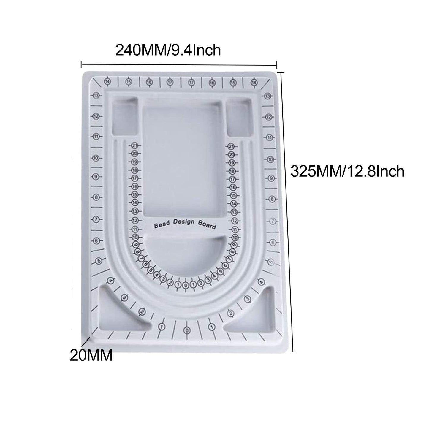 MIAO YUAN 4PCS DIY Hand String Necklace Design Plates Beaded Measuring Tray for Jewelry Making, Size Measuring Panel Flocking Jewelry Finishing Tray
