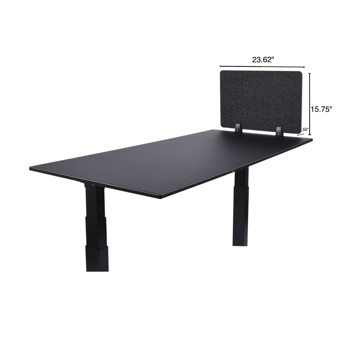Stand Up Desk Store ReFocus Raw Clamp-On Acoustic Desk Divider Mounted Privacy Panel to Reduce Noise and Visual Distractions (Anthracite Gray, 23.6" x 16")
