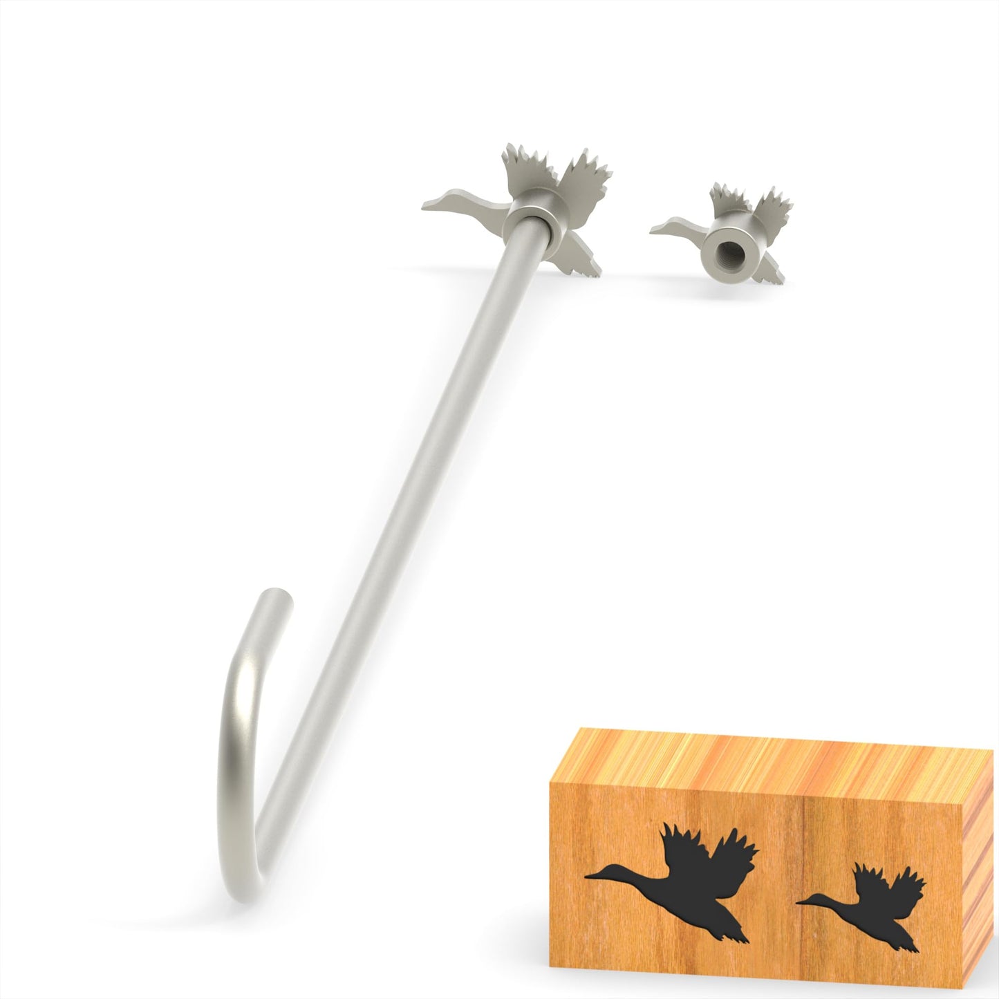 PKPKAUT 2Pcs Mini 3/4" & 1" Branding Irons, Flying Duck Custom Wood Branding Iron Personalized for Wood Working, Leather Hats, Felt, Cowhide, BBQ & Bread Logo, Steak Branding Iron for Food (055#)