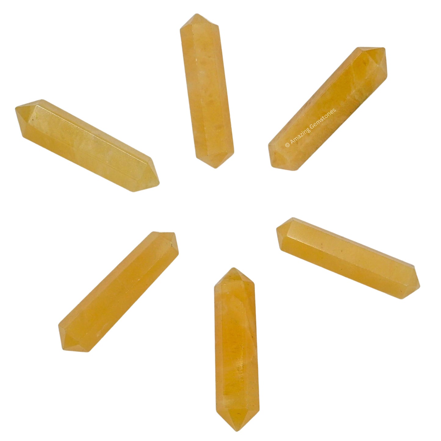 Amazing Gemstone Yellow Aventurine Crystal Points Bulk Healing Crystals and Stones - Pack of 3, Double Terminated Healing Wand Point Bulk Crystals for Crafts, Crystal Grid, DIY Work