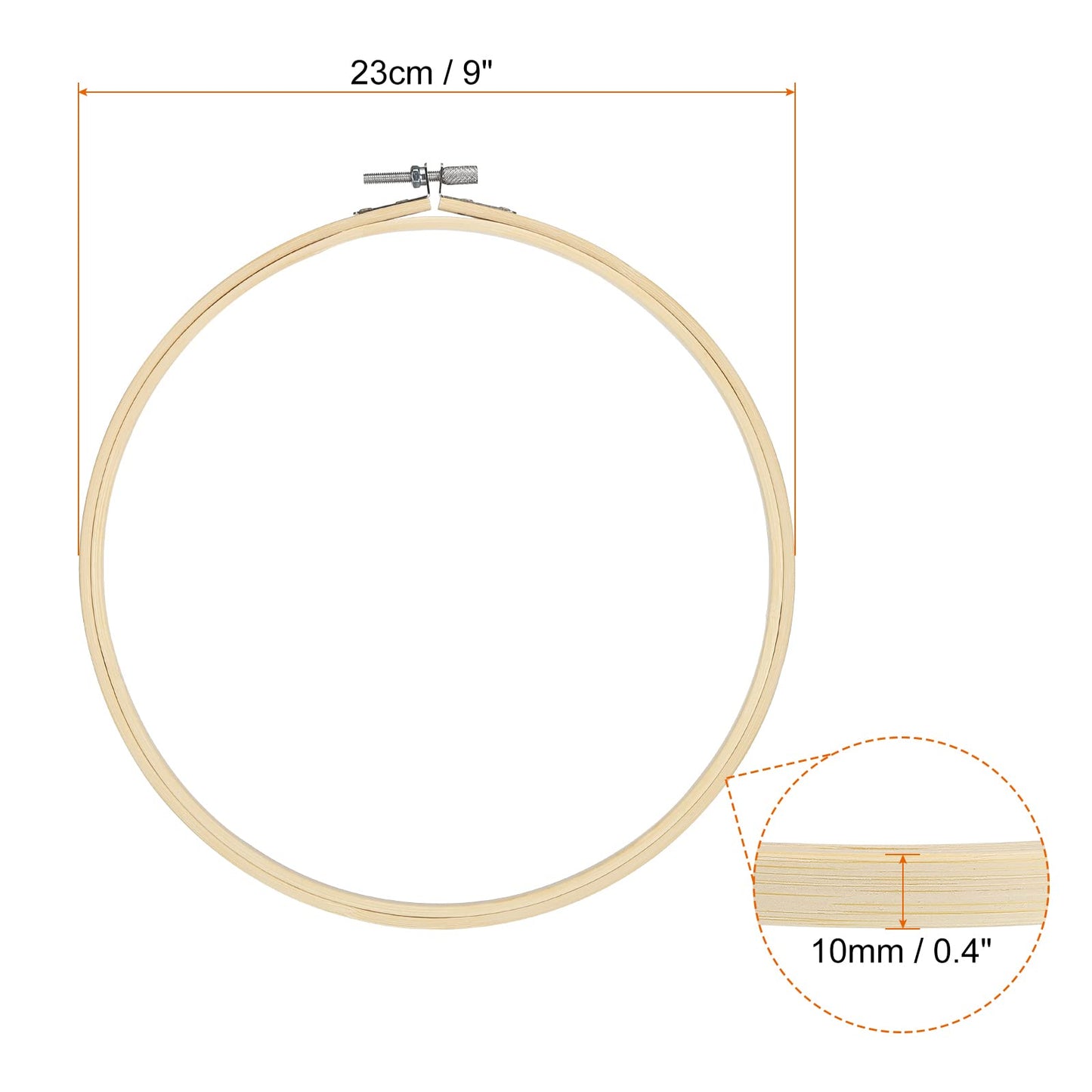 PATIKIL 12 Pieces 9 Inch Embroidery Hoops Round Adjustable Bamboo Circle Cross Stitch Hoop Ring Bulk for Embroidery Art Craft Handy Sewing Decoration