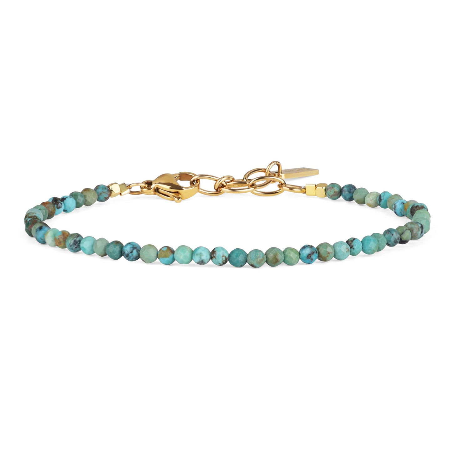 COAI Women's Dainty Bracelet, African Turquoise Bracelet for Women 3mm