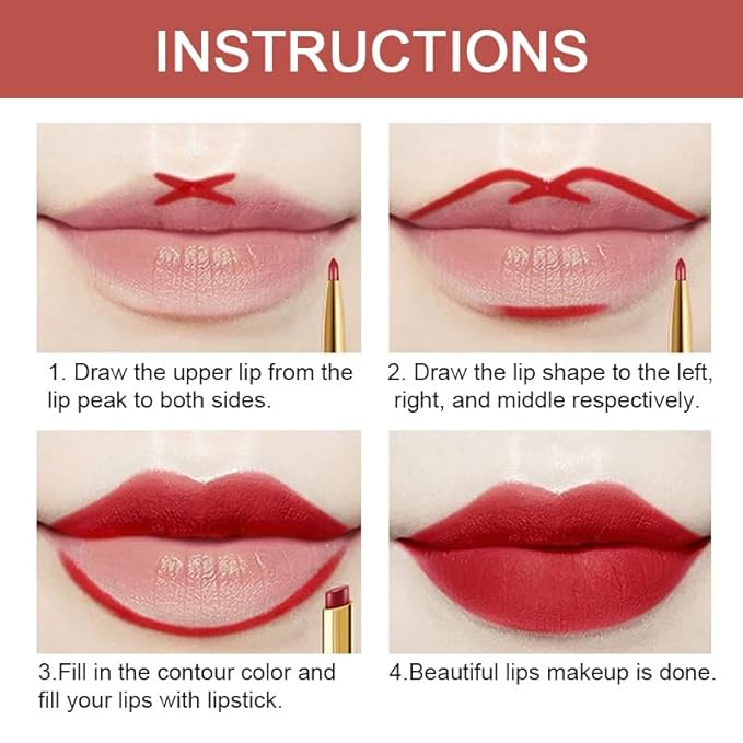 evpct 3Pcs Dark Ruby Wine Red Lip Liner and Lipstick Set Kit for Women Matte Matt 24 Hour Lipstick and with Lip Liner Pencil Set Waterproof Long Lasting 24 labial labiales mate 24 horas originales