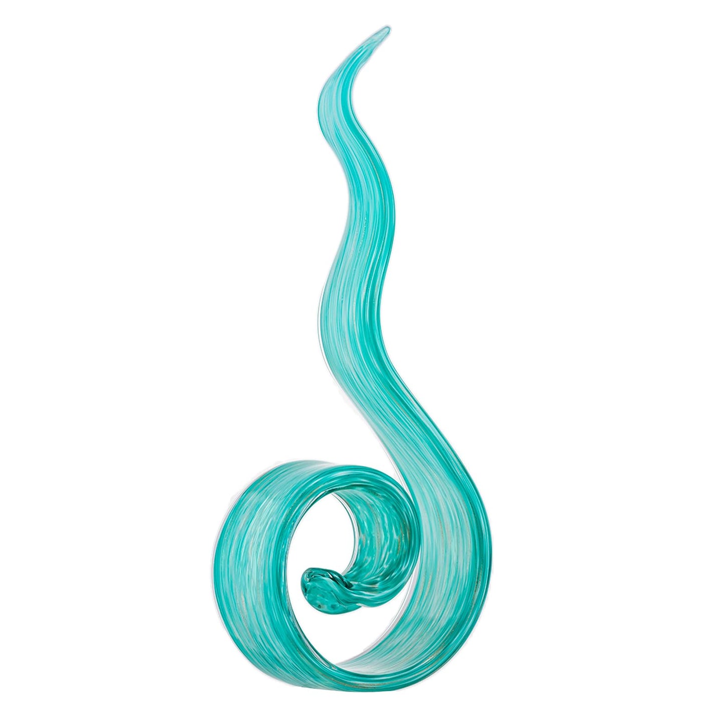 11.4" Tall Hand-Blown Glass Sculpture Murano-Style Sculpture Art Ornament Statue Figurines Home Decor Accent Piece Coastal Ocean Nautical Home Decor,Shelf,TV Stand,Tabletop Centerpieces,Wonderful Gift