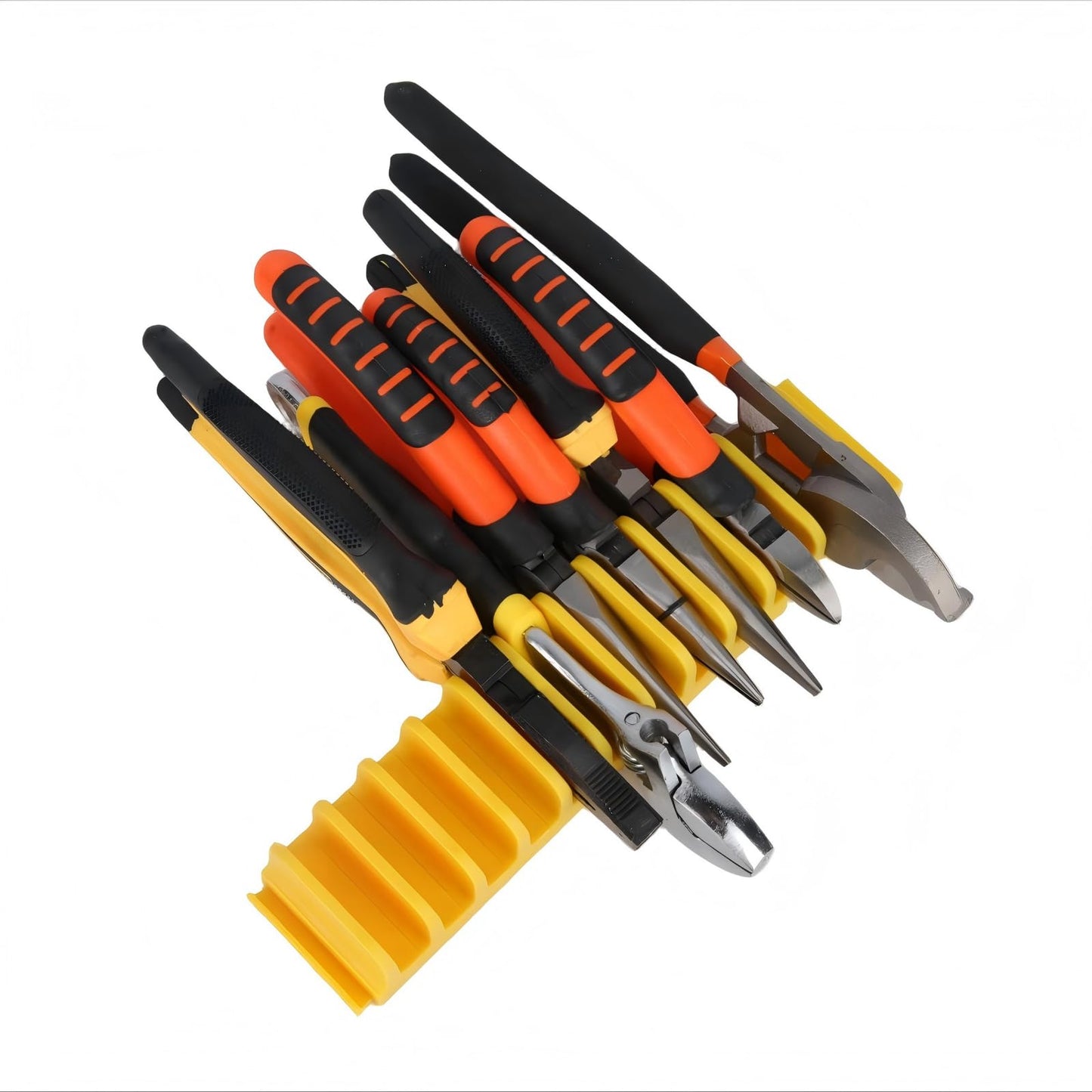 DEHOYI 24 pcs Magnetic Plier Organizer Set for Toolbox & drawer Storage|Modular Plier holders for Mechanics, Technicians, Space-Saving & Quick-Access, Gift for father and boyfriend(Yellow)