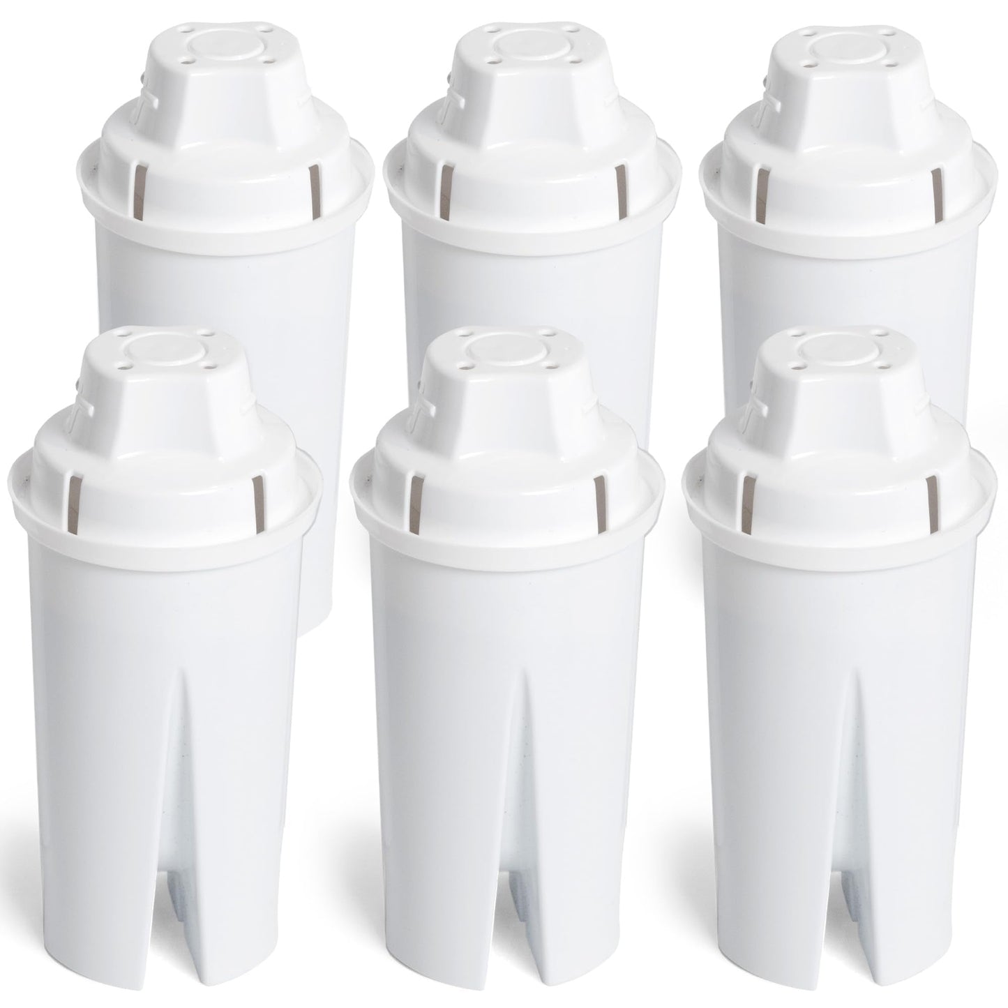 Amazon Basics Enhanced Replacement Water Filters for Pitchers, BPA-Free, WQA & NSF Certified, Compatible with Brita Pitchers & Drinking Water Filter Systems, 1 Year Supply, 6-Pack
