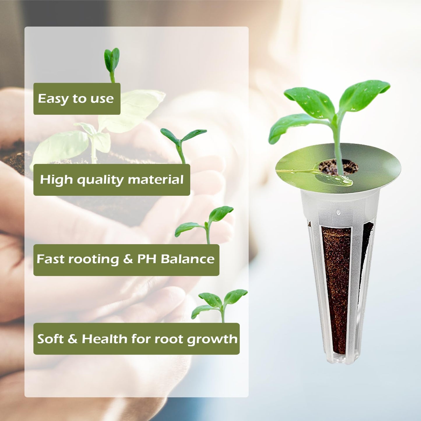 Hugloogn 160PCS Hydroponics Growing Baskets,Plant Seed Pod Kit,Grow Anything Kit,Indoor Garden System Accessories Includes 50pcs Sponges,50pcs Labels,30pcs Replacement Baskets,30pcs Domes