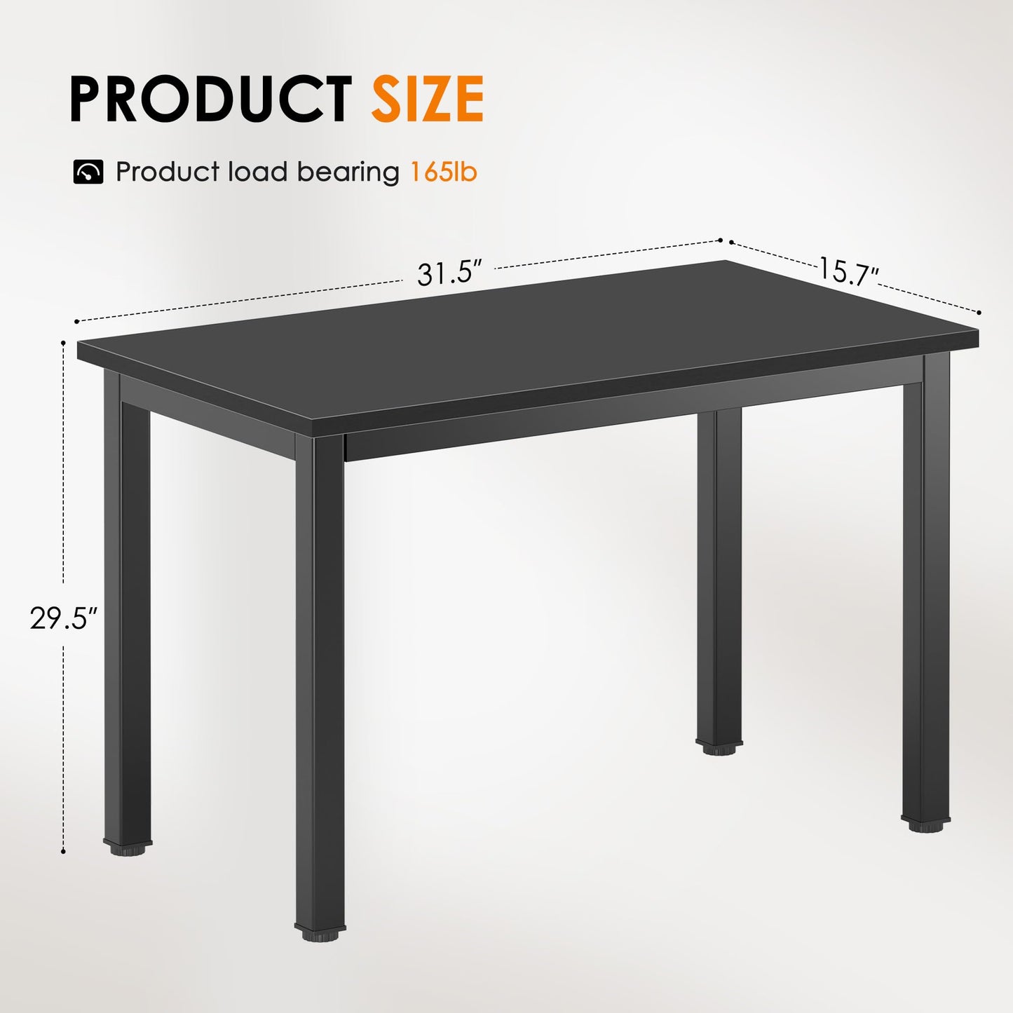 DlandHome 31.5 inches Small Computer Desk,Writing Table for Small Spaces Study Table Student Laptop Desk Black