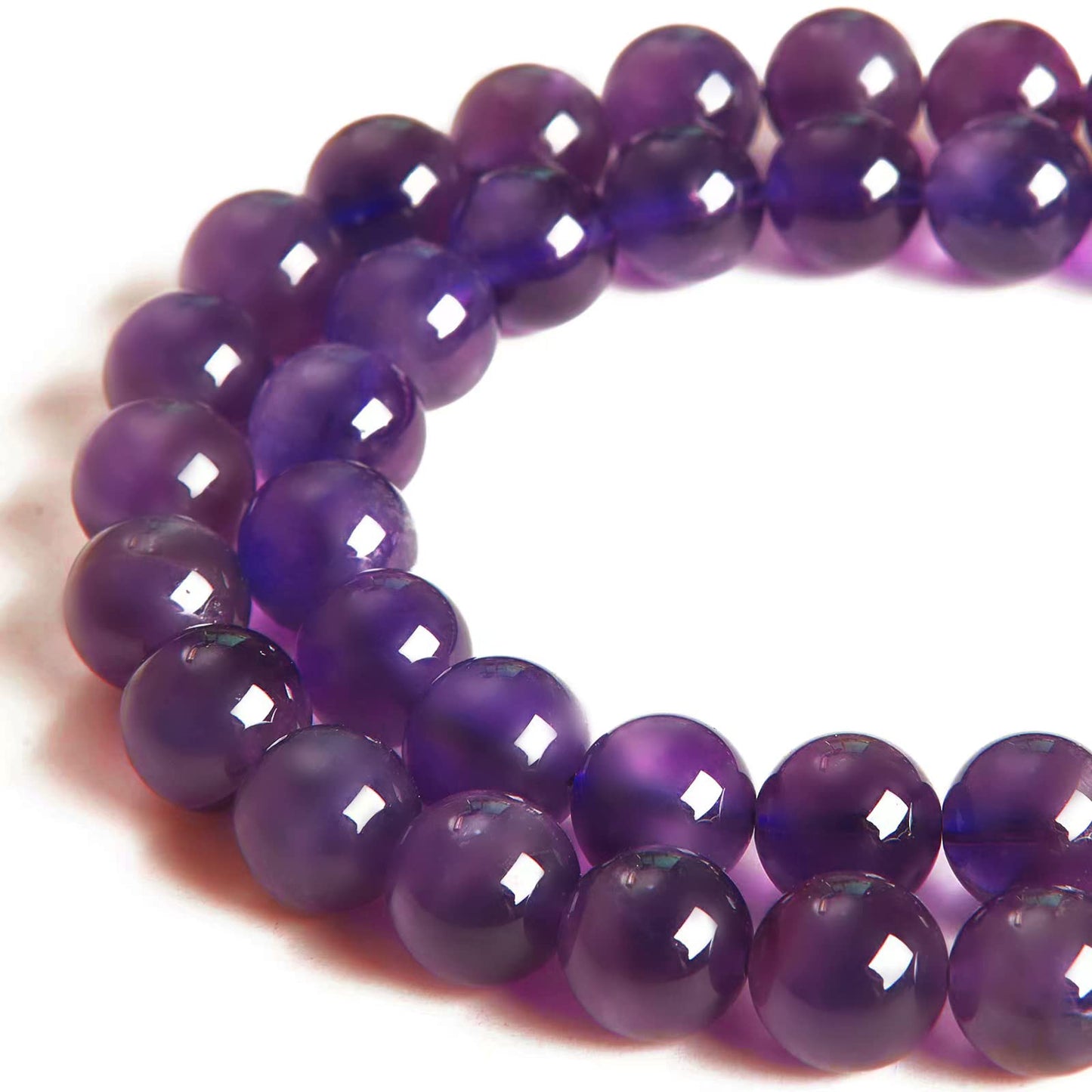100pcs 8mm Amethyst Beads Natural Gemstone Beads Round Loose Beads for Jewelry Making