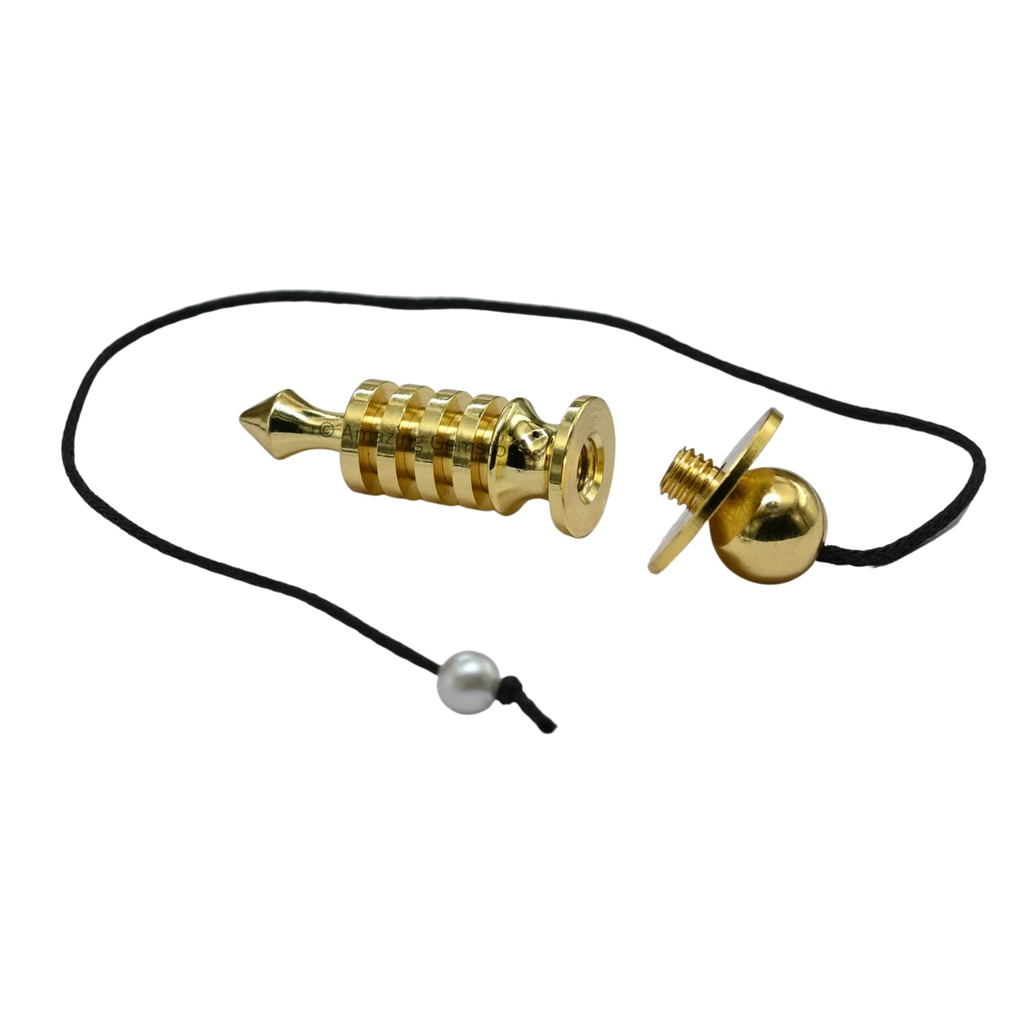 Amazing Gemstone Healing Metal Pendulums for Divination, Gold 4 Ring ISIS Steel Copper Pendulum High Energy Pendulo de Bronce Pendulos de Mesa MP37