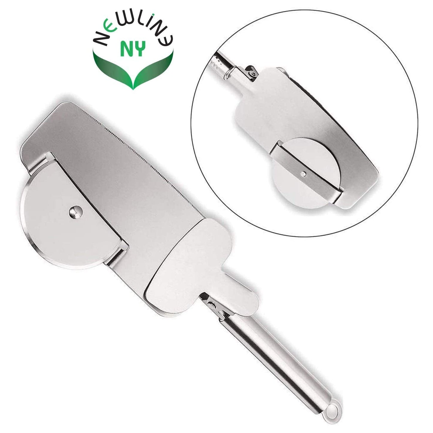 NewlineNY Multipurpose Pizza Cake Cutter Wheeler and Tong 3-in-1 Utensil Knife