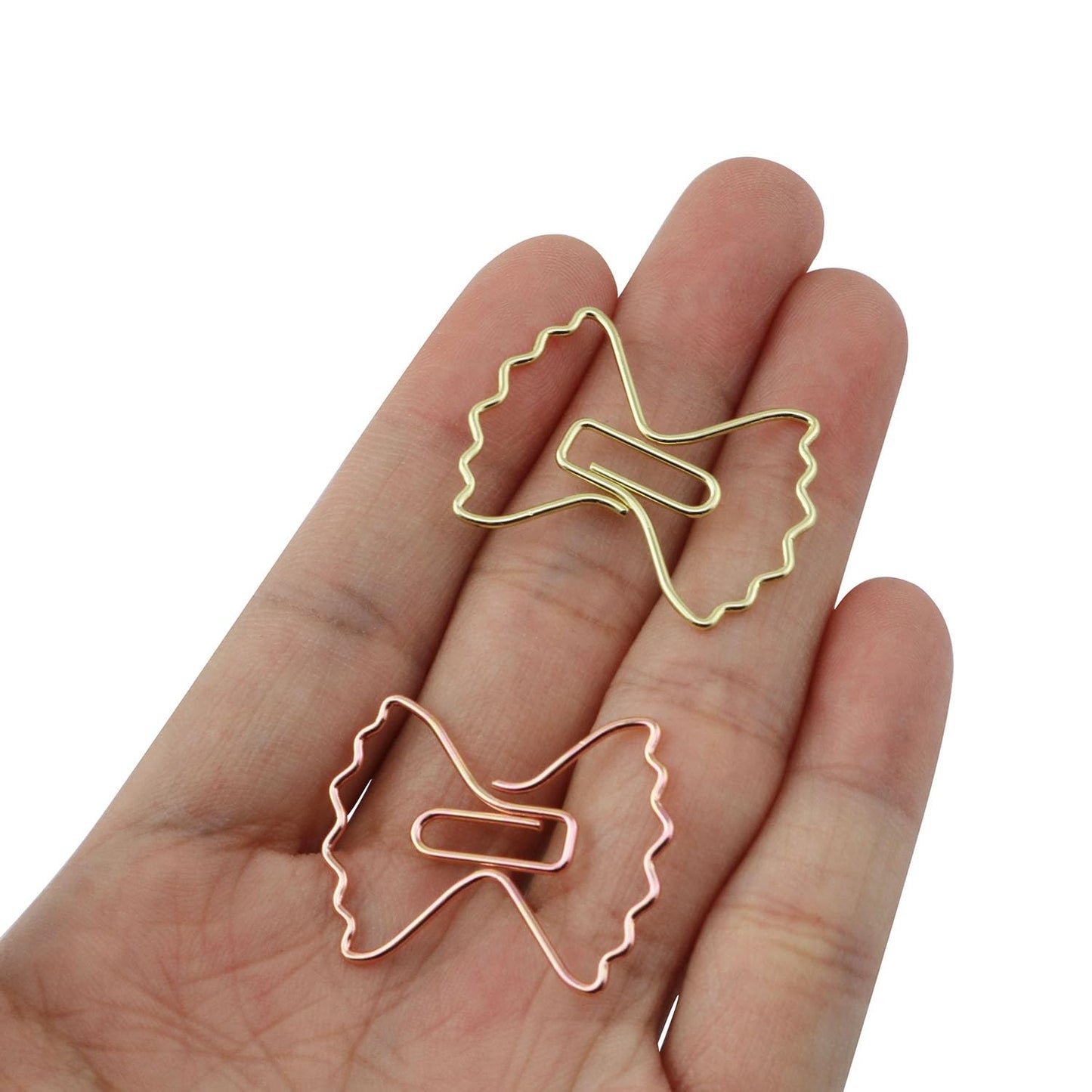 XGNG 50PCS Toothed Bow Clip Pins with Storage Box Office Paper Clips Metal Bookmarks for File Organisation Notebooks Stationery Scrapbooks Wedding Decorative Clips
