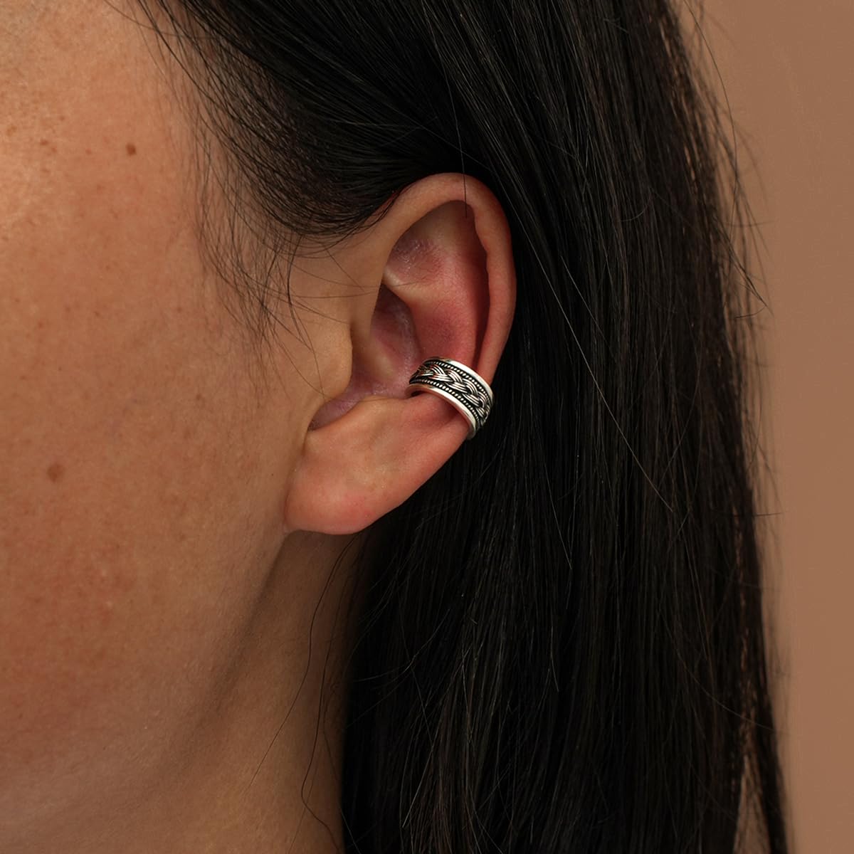Celtic Ear Cuffs 925 Sterling Silver Oxidised Knot Ear Cuffs Non Piercing Thick Fake Conch Cuff Wrap Earrings Set Adjustable Celtic Cuff Earrings