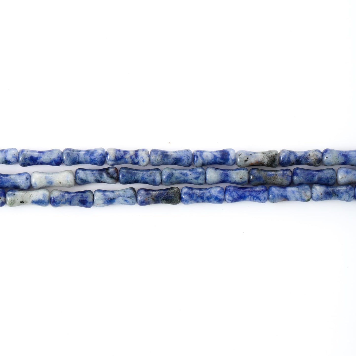 5x12mm Natural Blue Sodalite Stone Bamboo Shape Gem Healing Energy Loose Spacer Beads for DIY Necklace Bracelet Earring