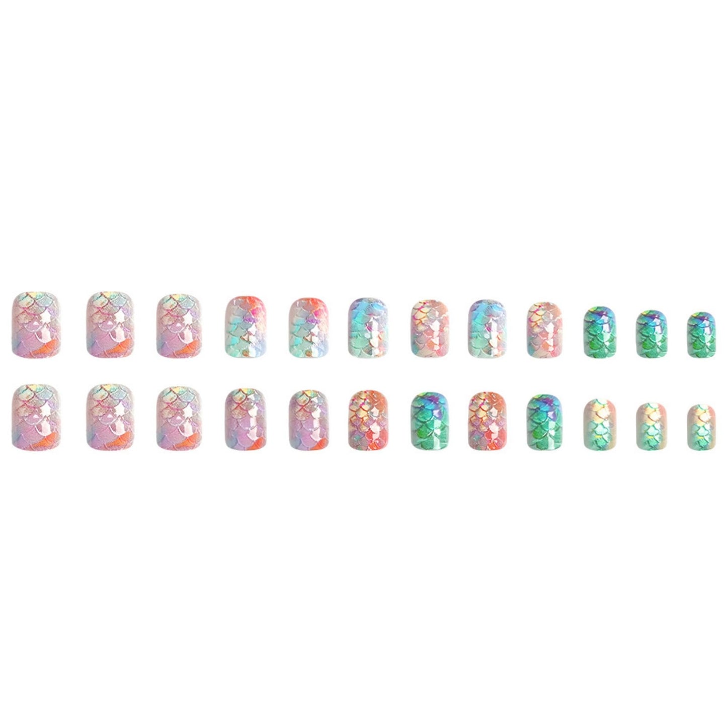 Short Press on Nails Square Fake Nails Pink Acrylic Nail Press Ons Seeneey Sparkly Ombre Stick on Nail for Women 24pcs