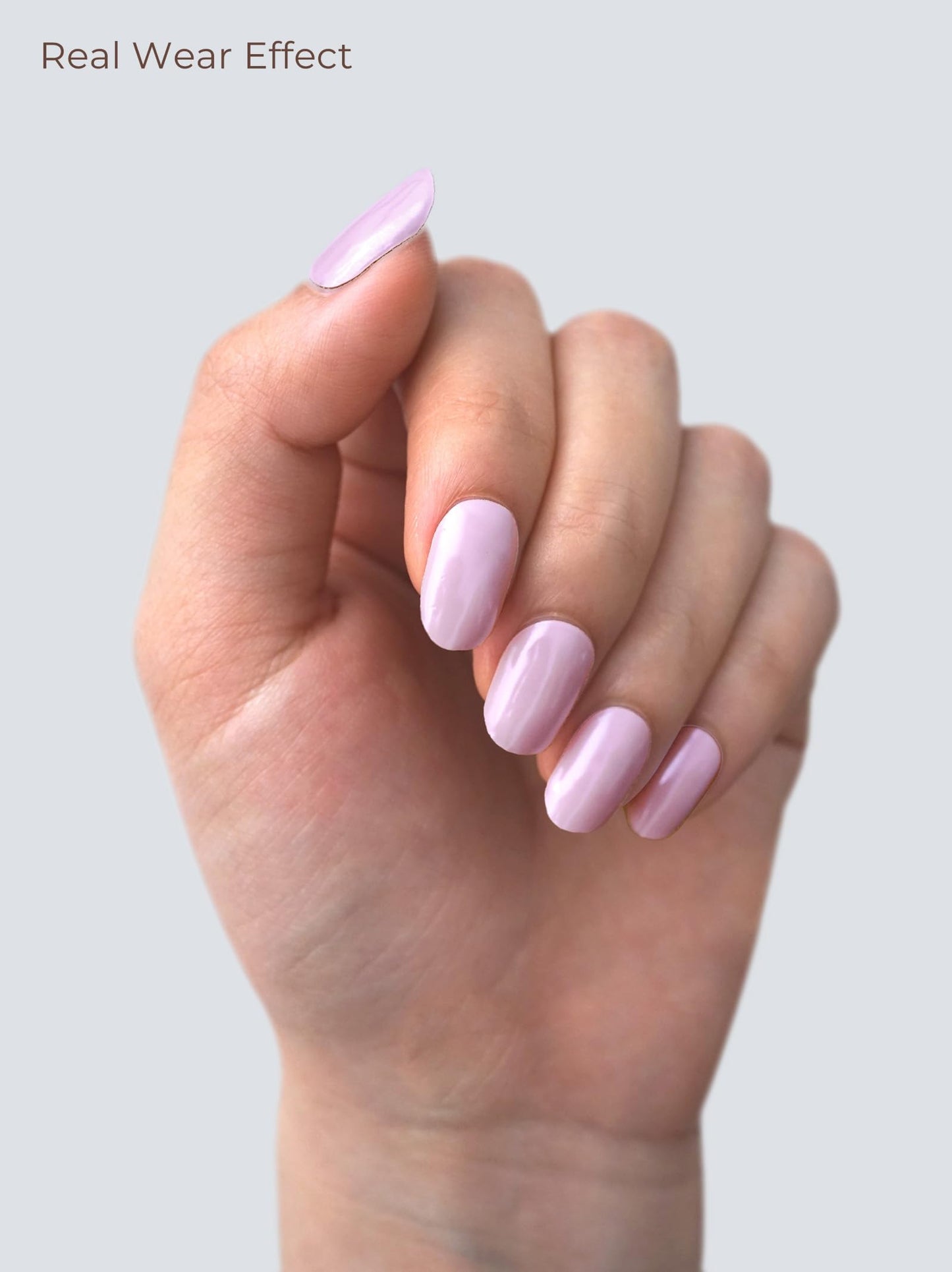 Beaolata Real Gel Nail Strips (No UV Light Needed) - 44Pcs Salon Quality Nail Stickers - Long Lasting Polish Wraps for Women, Easy Apply & Remove (Matte Sugar Pink)