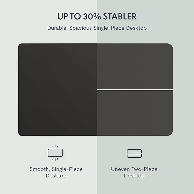 FLEXISPOT EN1 One-Piece Electric Stand Up Desk 55x28 Inches Home Office Computer Standing Table Height Adjustable Desk (Silver Frame + 55" Black Top, 2 Packages)