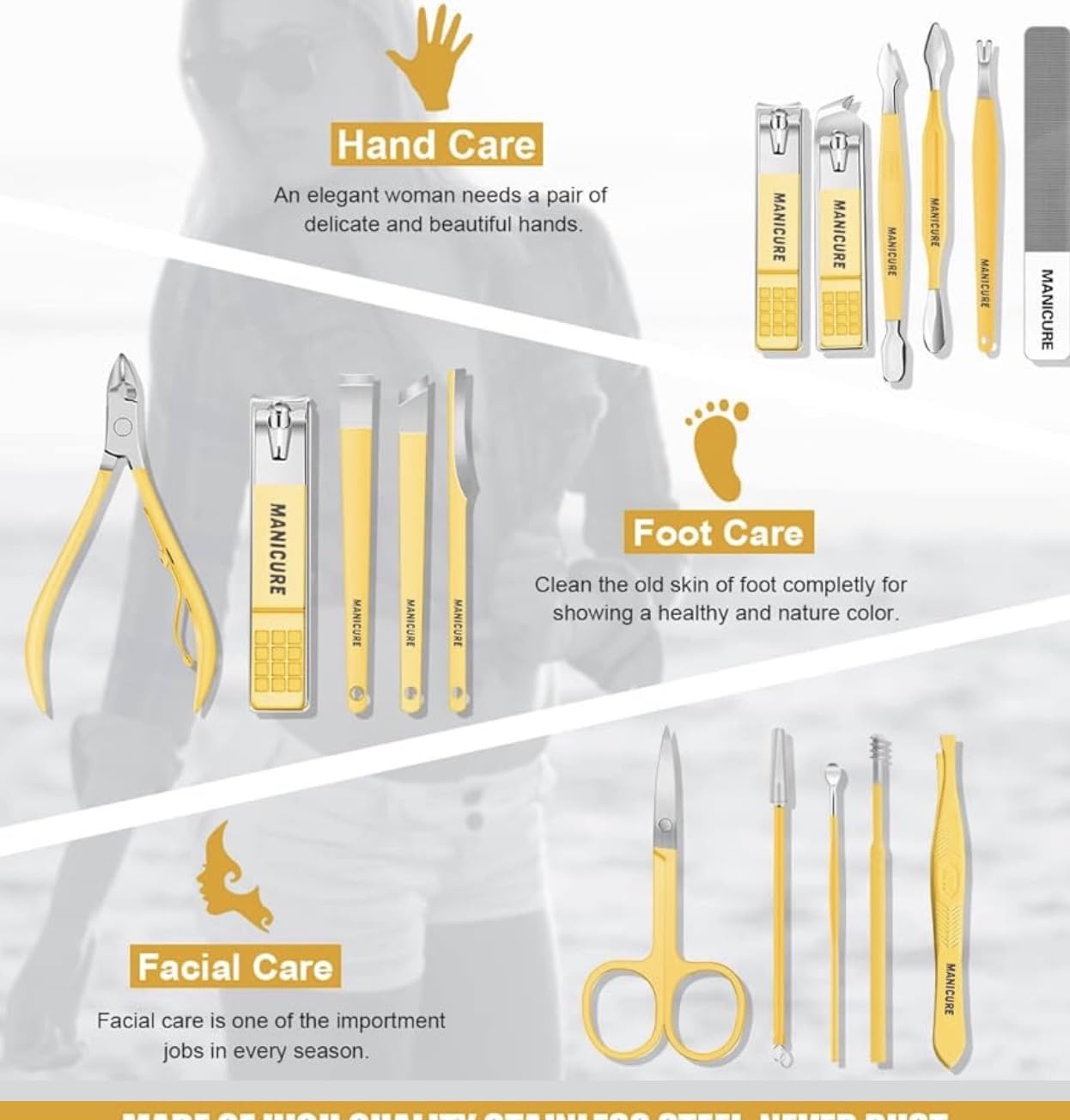 16 Piece Manicure Pedicure Set Stainless