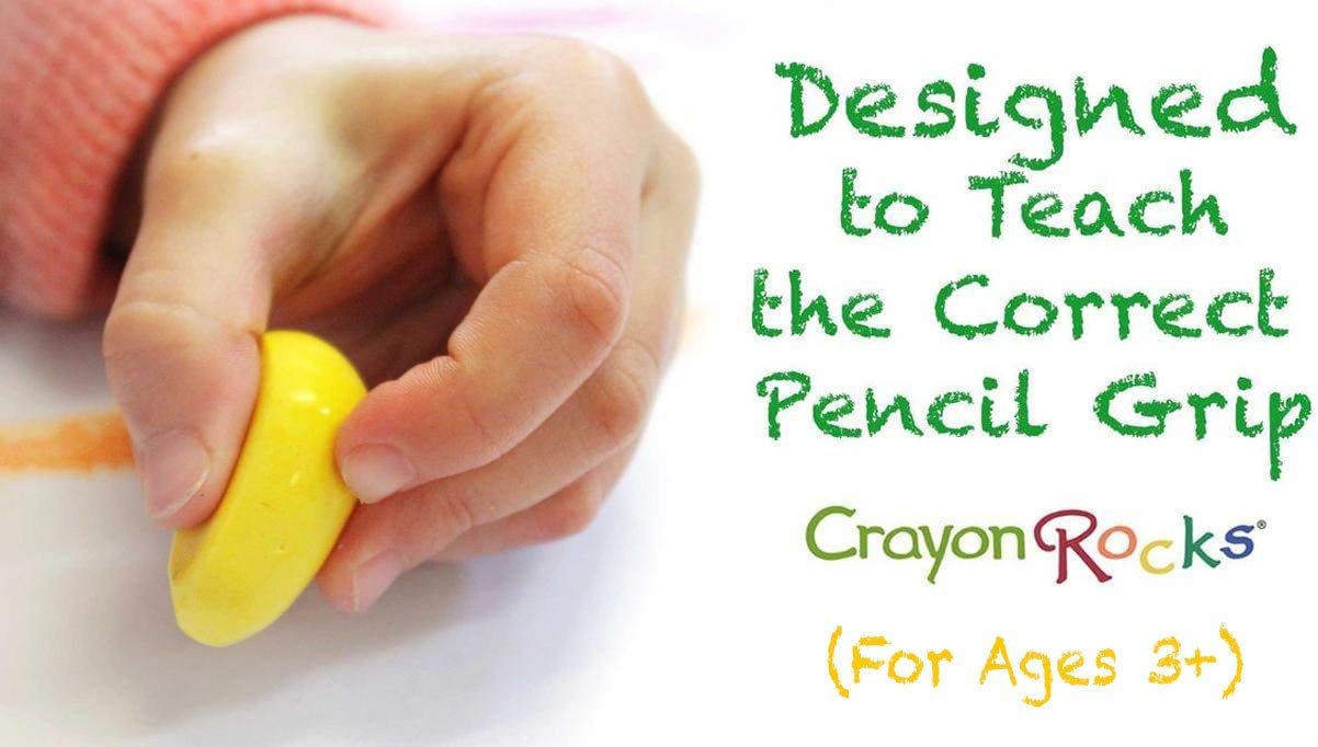 Crayon Rocks, Crayons in a Rock Shape, 32 Count, Tripod Grip Made for Handwriting Development in Kids and Toddlers, Fun & Educational, Creative Activity, Comes in a Muslin Bag - 32 Colors