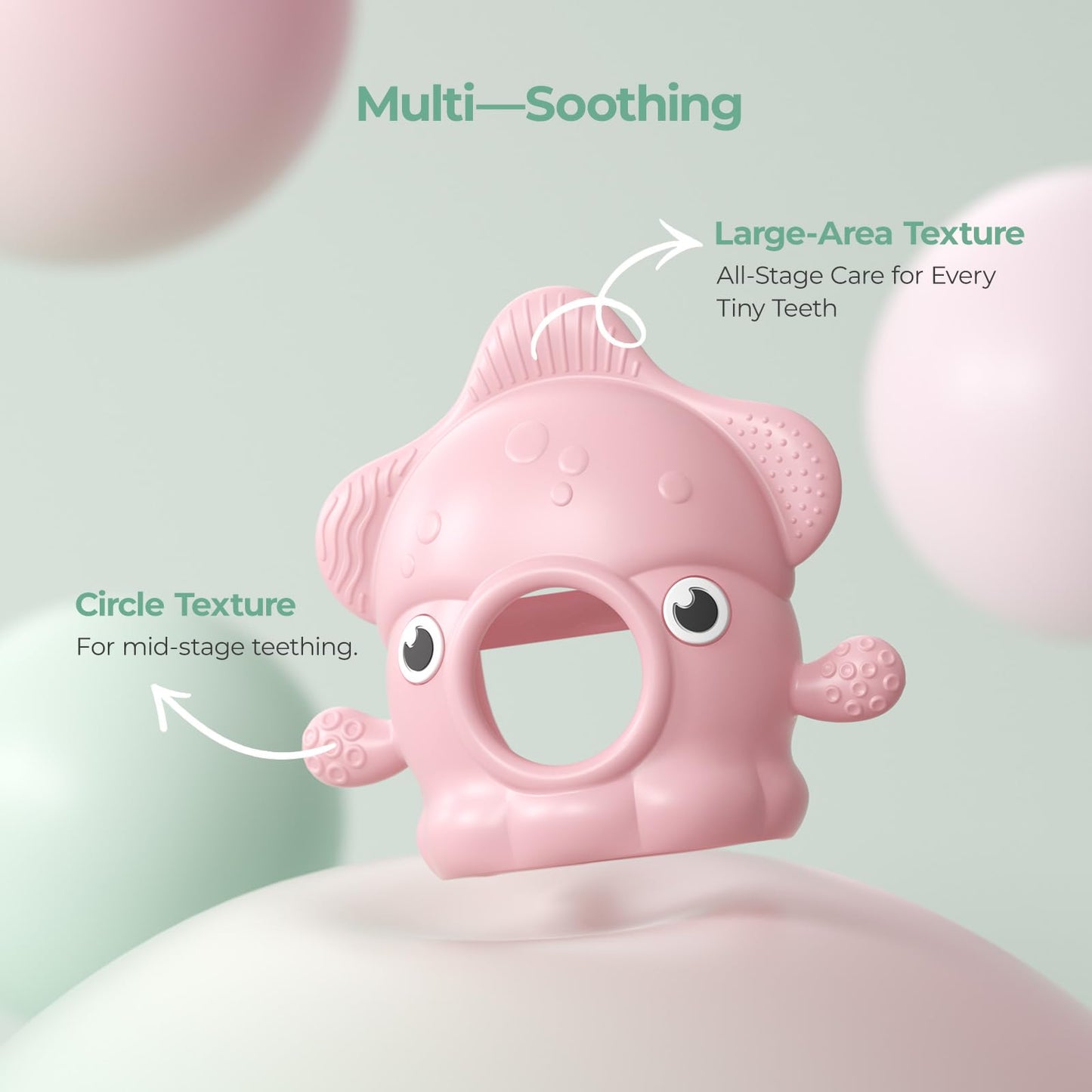 Momcozy Teething Toys, Food Grade Silicone Baby Teether，Teething Mitten for Babies 0–6 Months，Teethers for Babies 6–12 Months，Anti Drop Wrist Teether with Multiple Chew Points，Baby Shower Gifts, Red