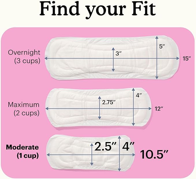 Because Premium Incontinence Pads for Women - Discreet, Individually Wrapped Liners - Moderate Absorbency, Ergonomic Design for Comfort, Leak Protection - 120 Count (6 Packs of 20)